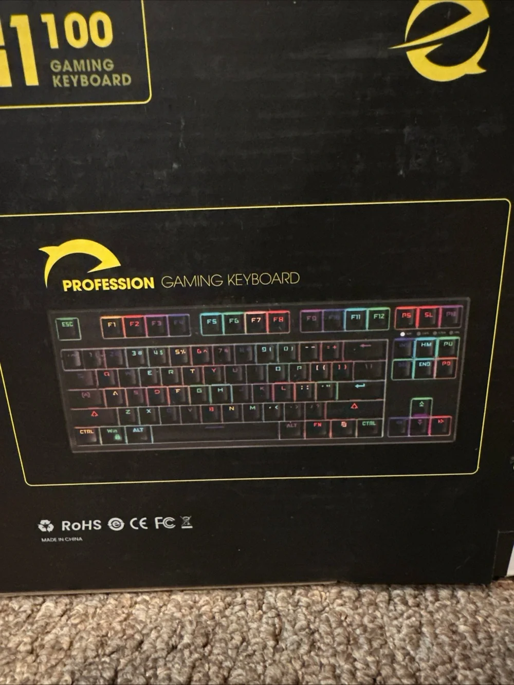 HIWINGS H1100 Black Wired Mechanical Gaming Keyboard - 87 Keys RBG Backlight
